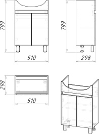 Grossman Мебель для ванной Поло 55 дуб сонома светлый/белая – фотография-10